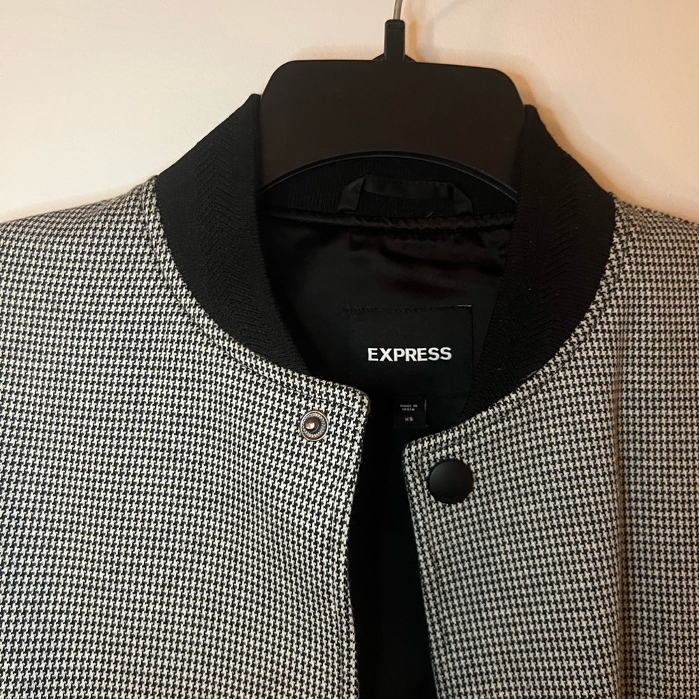 Express Houndstooth Bomber Jacket - image 3